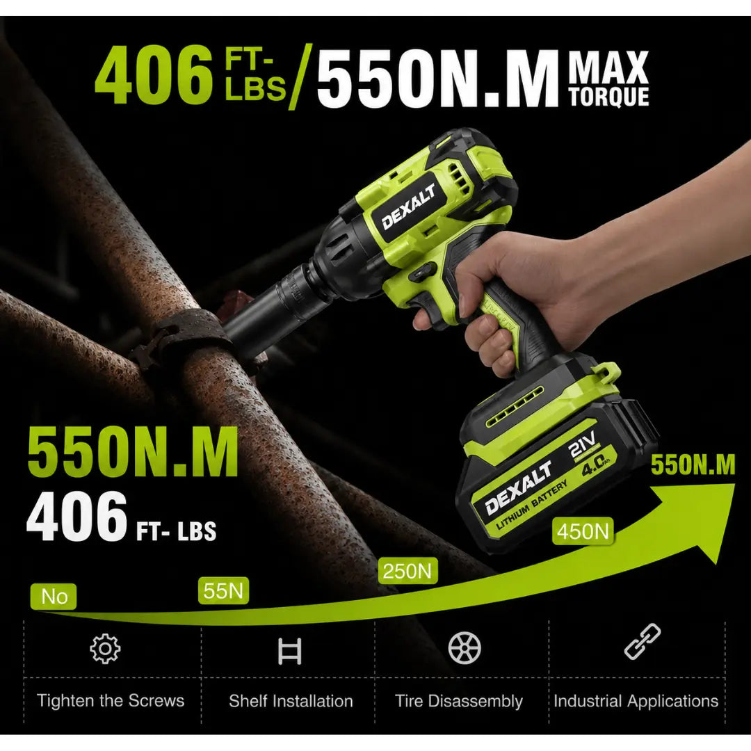 Dexalt RT550B 3-in-1 Impact Wrench & Cordless Drill & Screwdriver Brushless High Torque Impact Gun Car Power Tools