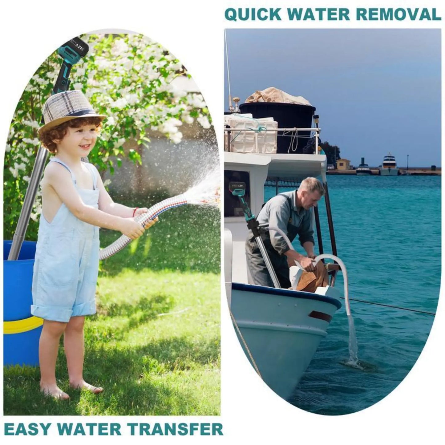 DEXALT C529 Cordless Water Transfer Pump, 720GPH High-Flow Brushless Utility Pump for Pools, Ponds, Water Tanks, Gardens & Flooded Basements + 🎁 FREE x2 Battery + FREE Charger