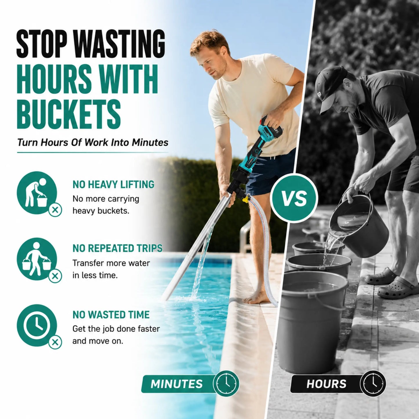 DEXALT C529 Cordless Water Transfer Pump, 720GPH High-Flow Brushless Utility Pump for Pools, Ponds, Water Tanks, Gardens & Flooded Basements + 🎁 FREE x2 Battery + FREE Charger