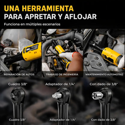 Dexalt TorquePro – Llave de Carraca Eléctrica Inalámbrica 16.8V, 45Nm de Potencia, 400RPM, Kit Completo con Baterías, Cargador y Vasos