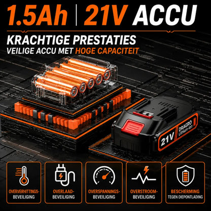 Dexalt R2 Elektrische Bosmaaier 21V – Draadloze Bosmaaier, Grastrimmer en Kantenmaaier voor Kleine tot Middelgrote Tuinen – Inclusief Gratis Accu, Oplader en Steunwiel