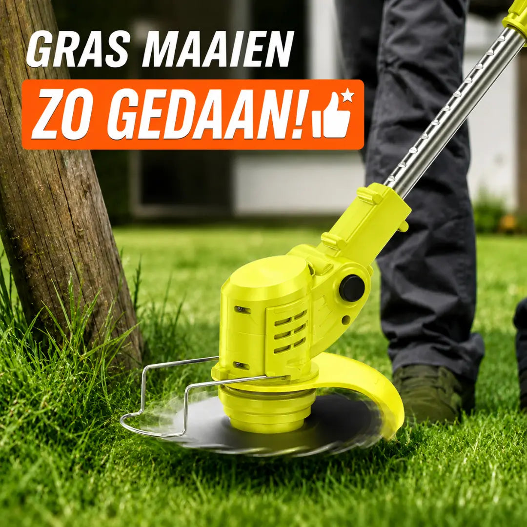 Dexalt R2 Elektrische Bosmaaier 21V – Draadloze Bosmaaier, Grastrimmer en Kantenmaaier voor Kleine tot Middelgrote Tuinen – Inclusief Gratis Accu, Oplader en Steunwiel