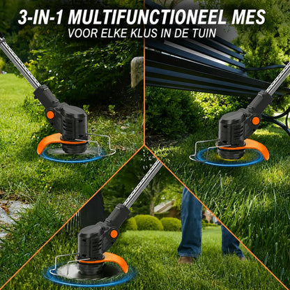 Dexalt Elektrische R2 Bosmaaier 21V met batterij en 3 soorten messen – krachtige draadloze grasmaaier voor tuin en gazon