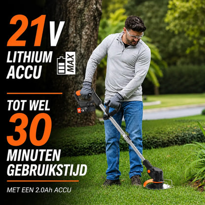 Dexalt Elektrische R2 Bosmaaier 21V met batterij en 3 soorten messen – krachtige draadloze grasmaaier voor tuin en gazon