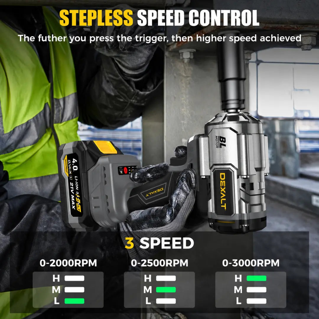 Dexalt RT550B 3-in-1 Impact Wrench & Cordless Drill & Screwdriver Brushless  High Torque Impact Gun Car Power Tools