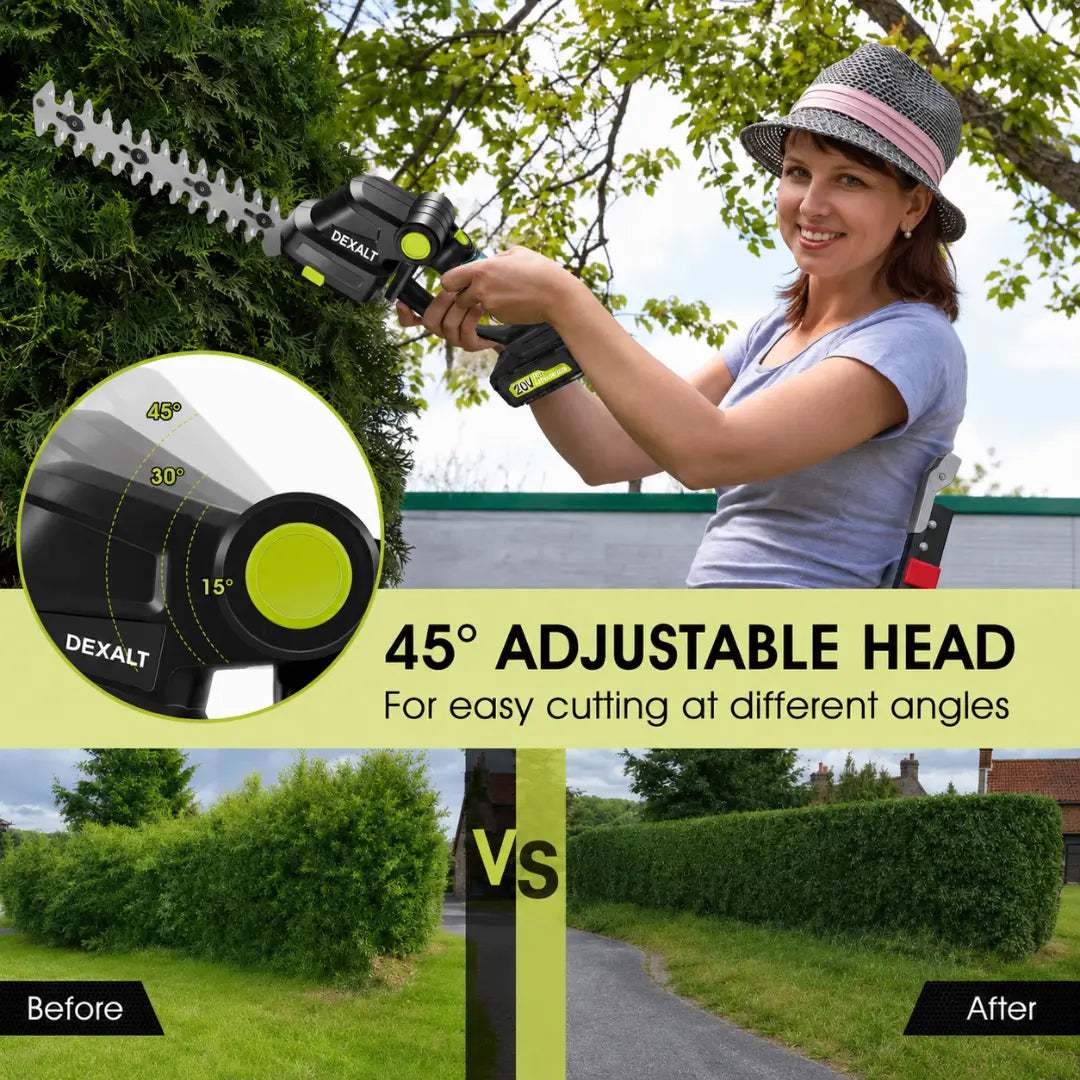 DEXALT GX3 Cordless Hedge Trimmer – Heavy Duty 2-in-1 Electric Shrub & Grass Shear + Free Battery & Charger Included