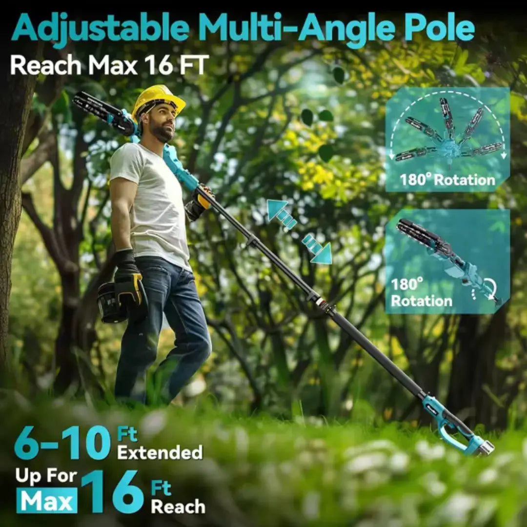 Dexalt R5 2-in-1 Cordless Pole Saw & Chainsaw (8") — Free Battery & Charger Included