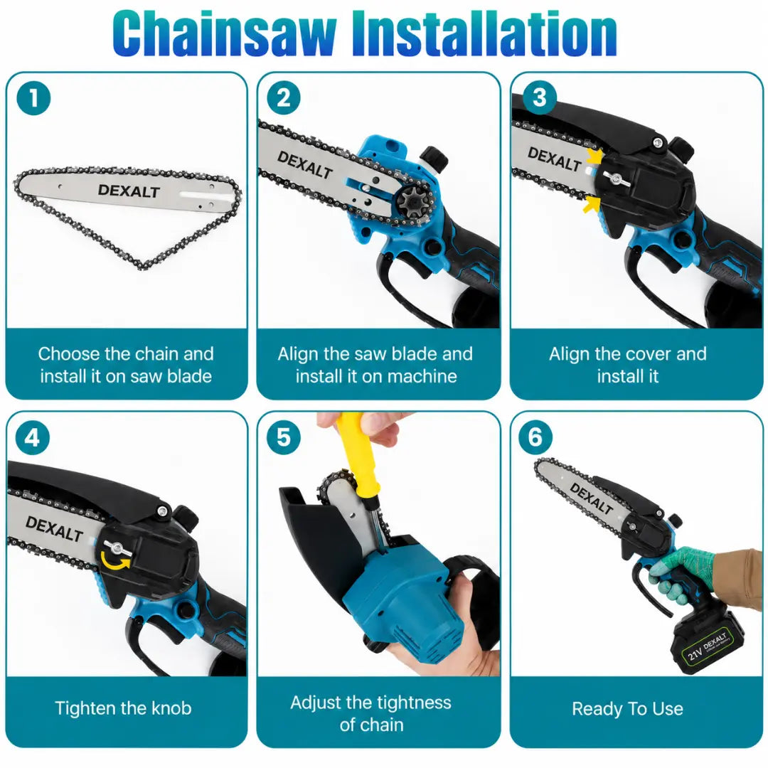 Dexalt R5 2-in-1 Cordless Pole Saw & Chainsaw (8") — Free Battery & Charger Included