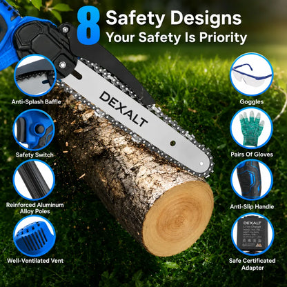 Dexalt R5 2-in-1 Cordless Pole Saw & Chainsaw (8") — Free Battery & Charger Included