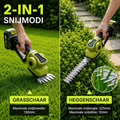 Dexalt R6 2-in-1 Draadloze Grasschaar & Heggenschaar, 21V Elektrische Handgrastrimmer & Struikschaar