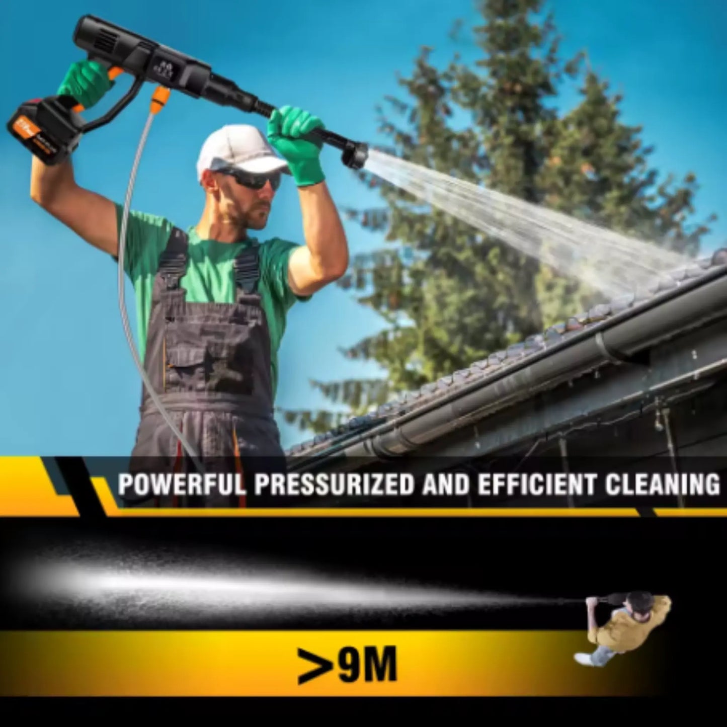 DEXALT R48 Cordless Pressure Washer with 4.0Ah Battery, Brushless Motor & 6-in-1 Nozzle