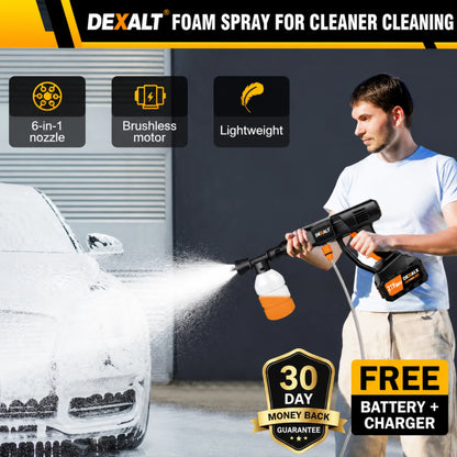 DEXALT R48 Cordless Pressure Washer with 4.0Ah Battery, Brushless Motor & 6-in-1 Nozzle