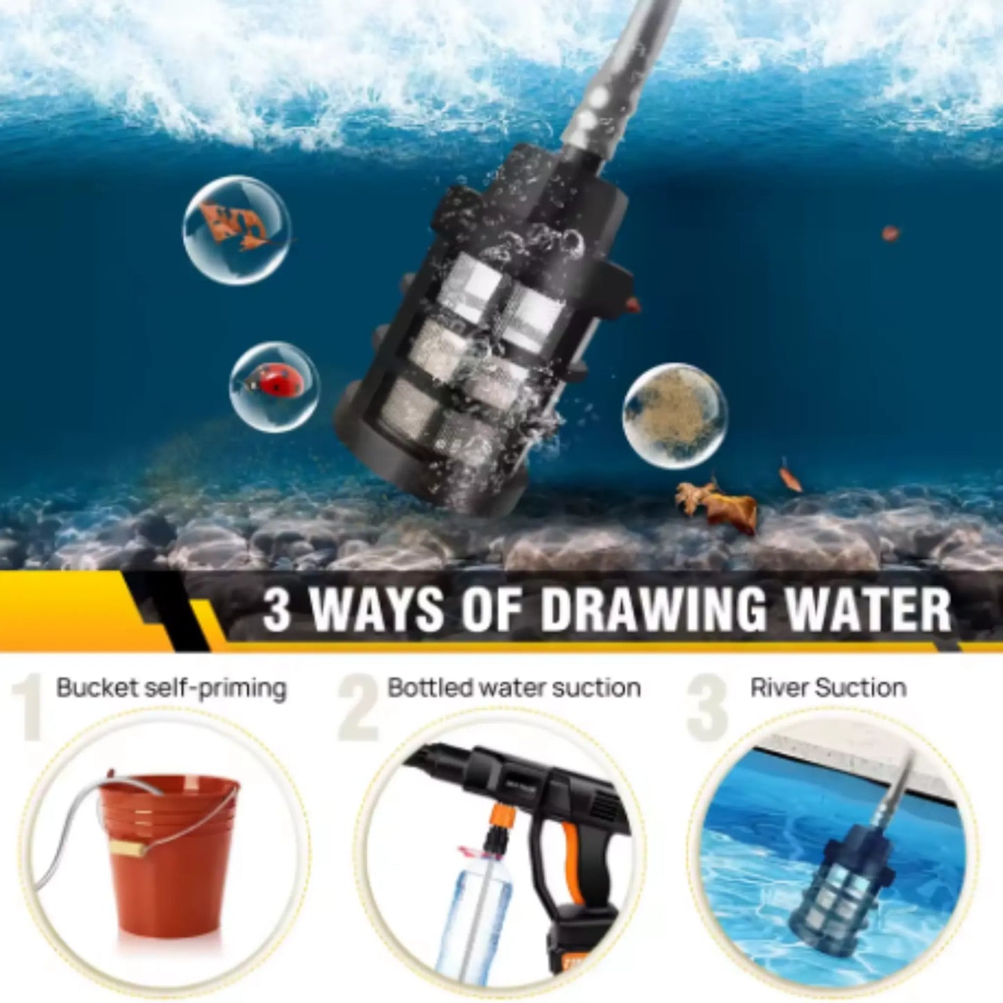 DEXALT R48 Cordless Pressure Washer with 4.0Ah Battery, Brushless Motor & 6-in-1 Nozzle