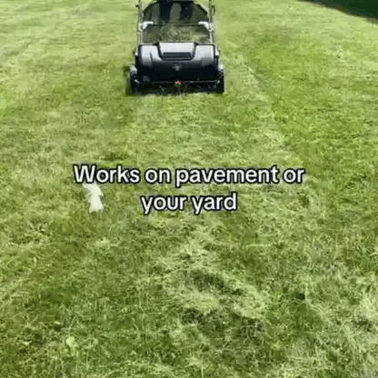 Dexalt Push Lawn Sweeper, 21-inch Leaf & Grass Collector, Strong Rubber Wheels & Heavy Duty Thickened Steel Durable To Use With Large Capacity 3.5 Cu. Ft. Mesh Collection Hopper Bag, 2 Spinning Brushes