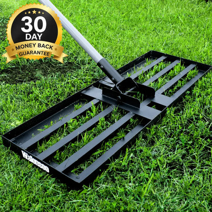 DEXALT Lawn Leveling Rake, Levelawn Tool, Heavy Duty Effort Saving Lawn Level Tool, Stainless Steel Handle Lawn Leveler for Yard Garden Golf Course, Ease Level Soil Sand Dirt Surfaces