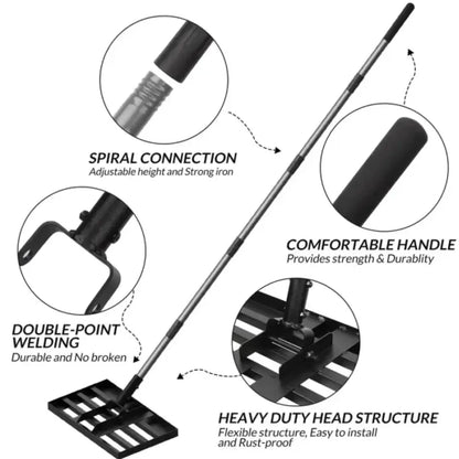 DEXALT Lawn Leveling Rake, Levelawn Tool, Heavy Duty Effort Saving Lawn Level Tool, Stainless Steel Handle Lawn Leveler for Yard Garden Golf Course, Ease Level Soil Sand Dirt Surfaces
