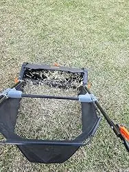 Dexalt Push Lawn Sweeper, 21-inch Leaf & Grass Collector, Strong Rubber Wheels & Heavy Duty Thickened Steel Durable To Use With Large Capacity 3.5 Cu. Ft. Mesh Collection Hopper Bag, 2 Spinning Brushes
