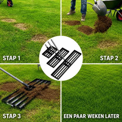DEXALT B6 Gazon Nivelleerhark - Levelawn Tool - Arbeidsbesparende Nivelleerrake voor Gazon - Roestvrijstalen Steel - Geschikt voor Tuin, Gazon en Golfbaan - Voor Eenvoudig Egaliseren van Grond, Zand en Aarde