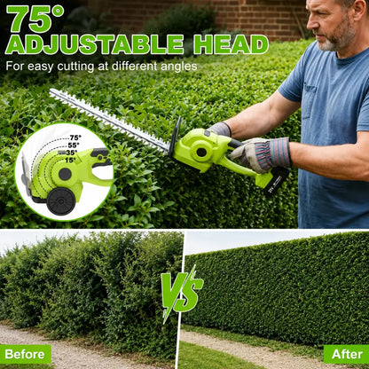 Dexalt R6 2-in-1 Cordless Grass Shears & Hedge Trimmer, 21V Electric Handheld Lawn Edger & Shrubbery Shear