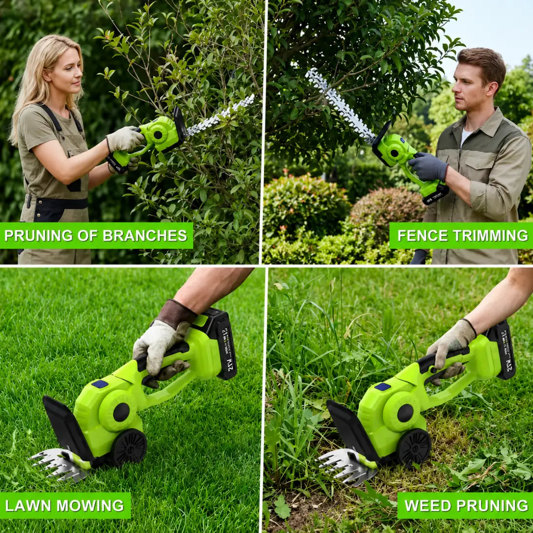 Dexalt R6 2-in-1 Cordless Grass Shears & Hedge Trimmer, 21V Electric Handheld Lawn Edger & Shrubbery Shear